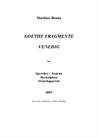 Goethe Fragmente